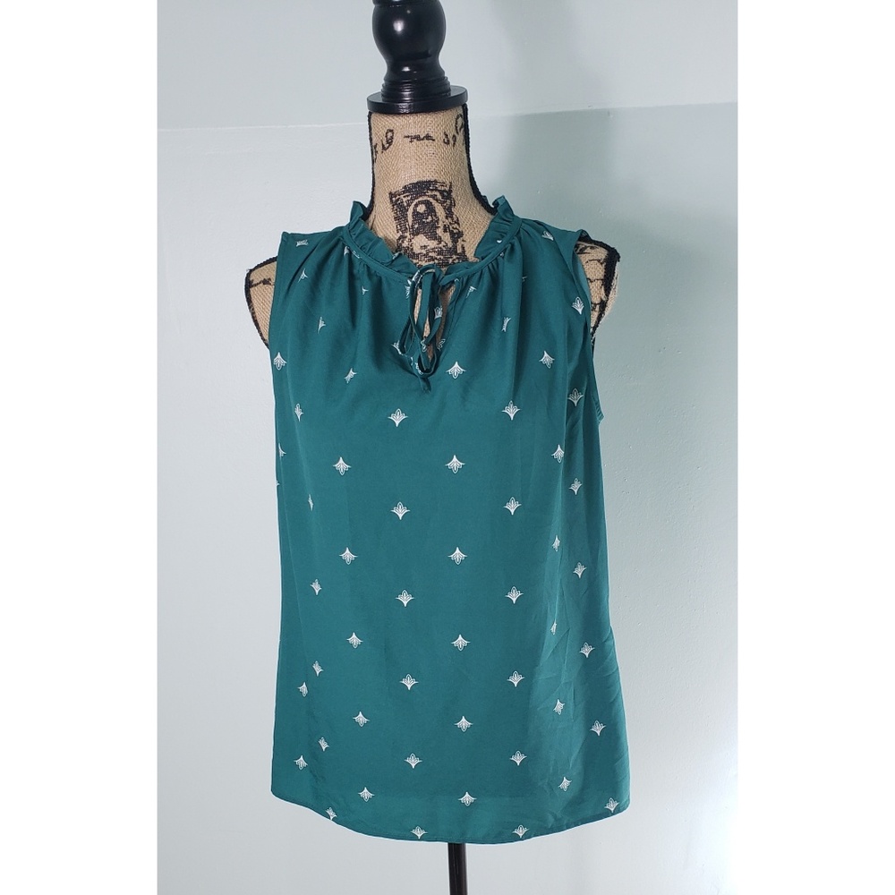 Tie Neck Emerald Blouse